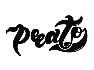 Prato. The name of the Italian city in the region of Toscana. Hand drawn lettering. Vector illustration. Best for souvenir products