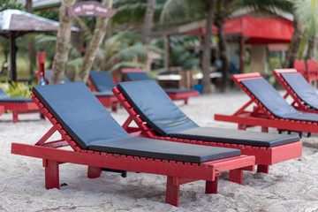 Wooden chair on the beach at Koh Kood(kood island) , Thailand