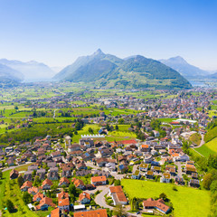 Panorama of the canton Schwyz. Central Switzerland