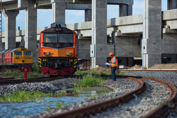 freight train on railway