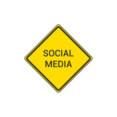 Social Media Yellow Sign. Vector Illustration