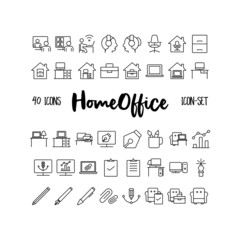 Home Office - Icon-Set mit 40 Icons