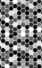 White honeycomb with a gradient color. Isometric geometry. 3D illustration