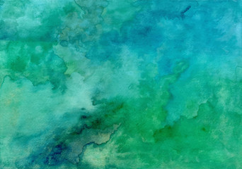 Fototapeta na wymiar blue green abstract watercolor texture background