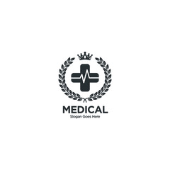 Medical pharmacy logo design template. Healthy Care Vector Logo Template. Medical health care logo design template