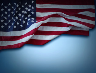 Fototapeta premium American flag on blue