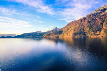 mountain lake in the morning