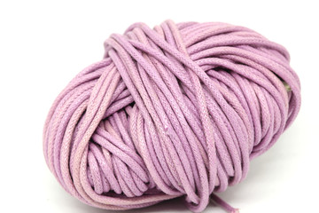 Close-up Rope In a glass bottle on a white background