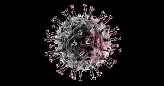 3D-Animation Corona Virus cell with transparency