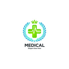 Naklejka na ściany i meble Medical pharmacy logo design template. Healthy Care Vector Logo Template. Medical health care logo design template