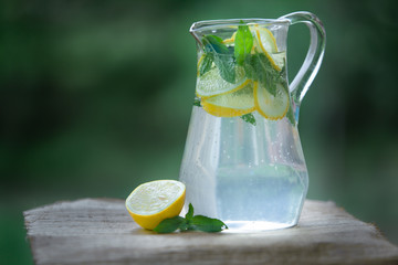 Fresh lemonade in a jug