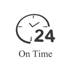 Time vector icon , 24 Hour icon vector illustration design template