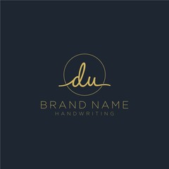 DU Initial handwriting logo vector