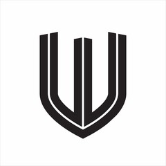 UU Logo monogram with emblem shield design isolated on white background