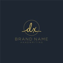 DX Initial handwriting logo vector
