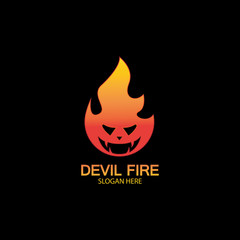 Fire Devil Logo Template vector icon