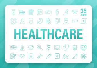 Fototapeta na wymiar Infographic with healthcare icon for medical design. Medical insurance. Vector stock illustration.
