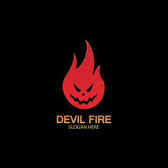 Fire Devil Logo Template vector icon