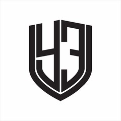 Obraz premium YE Logo monogram with emblem shield design isolated on white background