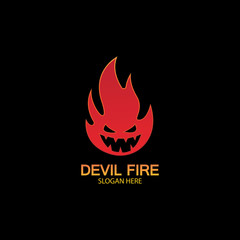 Fire Devil Logo Template vector icon