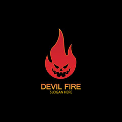 Fire Devil Logo Template vector icon