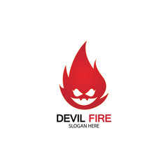 Fire Devil Logo Template vector icon