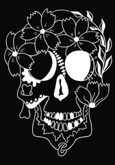 Day of  The Dead  sugar skull . Vector illustration