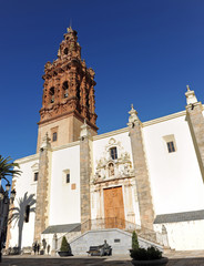 Fototapeta premium San Miguel church in Jerez de los Caballeros, a famous and monumental town of Badajoz province in Extremadura, Spain