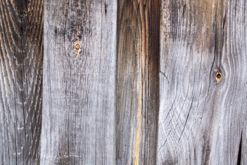 Dark brown wooden old fence Board. Texture of wood