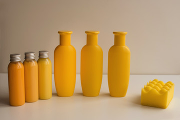 Yellow bottles, great design for any purposes. Yellow color. Hand wash.