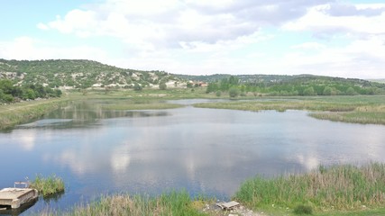 Mountain with lake view