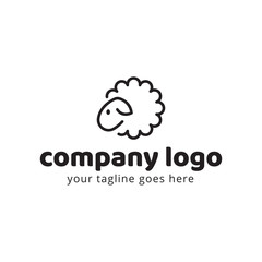 Sheep cute animal logo template. Usable for fashion, farm, livestock, restaurant, wool company. Vector Illustration