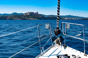 Fototapeta na wymiar Boat near Ibiza