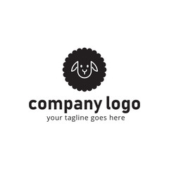 Sheep cute animal logo template. Usable for fashion, farm, livestock, restaurant, wool company. Vector Illustration
