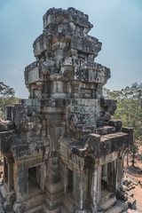 Fototapeta premium Ancient Angkor Wat Ruins Panorama. Eastern Mebon Temple. Siem Reap, Cambodia 
