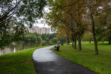 Fototapeta na wymiar photo of a park in Moscow