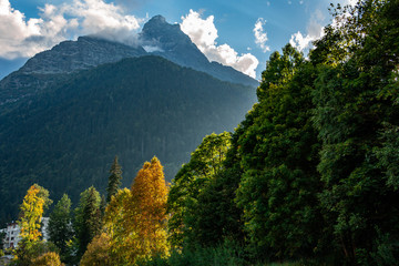 photo of mountains in Dombai Russia