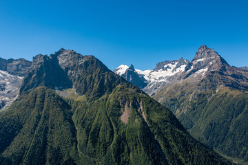 Obraz premium photo of mountains in Dombai Russia