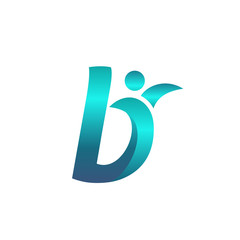 Letter B People Healthy Life Logo Design. Community Care Business Vector. Initial Typography Man or Woman Success Graphic Icon.
