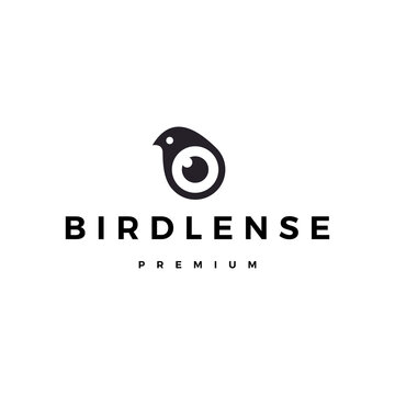 bird eye lens camera logo vector icon illustration