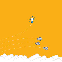 Think differently - Being different, taking risky, move for success in life -The graphic of light bulb also represents the concept of courage, enterprise, confidence, belief, fearless, daring. Vector.
