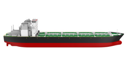 Freight Ship Isolated