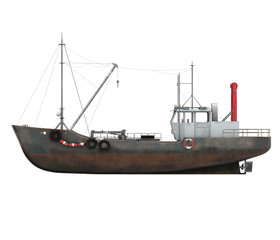 Fototapeta premium Fishing Ship Isolated