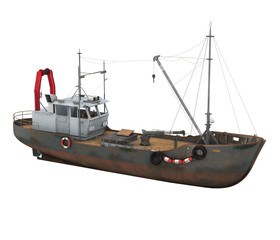 Fishing Ship Isolated