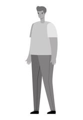 Isolated avatar man cartoon in gray colors vector design