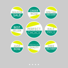 Set of sale stickers. Colorful abstract design.