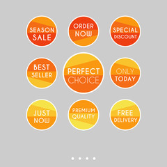 Set of sale stickers. Colorful abstract design.