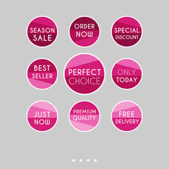 Set of sale stickers. Colorful abstract design.