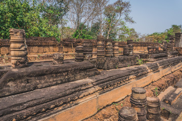 Ancient Angkor Wat Ruins Panorama. Pre Rup temple. Spectacular view of ruins of ancient building. Siem Reap, Cambodia 