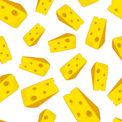 Seamless texture of cheese slices. Isolated